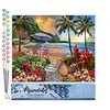 Image de Figured'Art Peinture par Numéro Adulte sous Les cocotiers - Activité Manuelle Kit de Loisir Créatif DIY Numéro d'art Complet - 40x50cm sans châssis en Bois