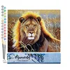 Image de Figured'Art Peinture par Numéro Adulte Lion dans la savane - Activité Manuelle Kit de Loisir Créatif DIY Numéro d'Art Complet - 40x50cm sans châssis en bois