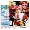 Image de Figured'Art Peinture par Numéro Adulte avec Cadre Visage de roses - Activité Manuelle Kit de Loisir Créatif DIY Numéro d'Art Complet - 40x50cm toile tendue sur châssis