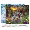 Image de Figured'Art Peinture par Numéro Adulte avec Cadre Famille de Tigre - Activité Manuelle Kit de Loisir Créatif DIY Numéro d'Art Complet - 40x50cm toile tendue sur châssis
