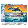 Image de Figured'Art Peinture par Numéro Adulte avec Cadre Aube de Dauphins - Activité Manuelle Kit de Loisir Créatif DIY Numéro d'Art Complet - 40x50cm toile tendue sur châssis