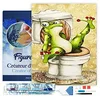 Image de Figured’Art Diamond Painting Broderie Diamant 40x50cm Avec Cadre Toile Tendue Strass Perles Carrés - La Grenouille aux Toilettes - Kit Complet Animaux 5D DIY Activité Manuelle Loisirs Créatifs Adultes