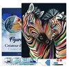 Image de Figured’Art Diamond Painting Broderie Diamant 40x50cm Avec Cadre Toile Tendue Strass Perles Carrés - Couple de Zèbres - Kit Complet Animaux 5D DIY Activité Manuelle Loisirs Créatifs Adultes