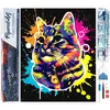 Image de Figured’Art Diamond Painting Broderie Diamant 40x50cm Toile Entière Roulée avec Strass Perles Carrés - Chat Splash Pop Art - Kit Complet Animaux 5D DIY Activité Manuelle Loisirs Créatifs Adultes