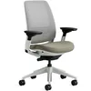 Image de Steelcase Series 2, chaise de bureau ergonomique avec soutien lombaire LiveBack et accotoirs 4D Truffe; Fabriqué en Europe, Gris Clair, Beige/Gris