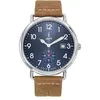 Image de Montre JAPY Jules 3 Aiguilles Seconde Cuir Acier Blue DIAL 2900501