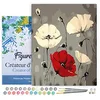 Image de Figured'Art Peinture par Numéro Adulte avec Cadre Fleurs rouge et blanches - Activité Manuelle Kit de Loisir Créatif DIY Numéro d'Art Complet - 40x50cm toile tendue sur châssis