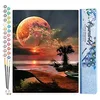 Image de Figured'Art Peinture par Numéro Adulte Ponton et grosse lune - Activité Manuelle Kit de Loisir Créatif DIY Numéro d'Art Complet - 40x50cm sans châssis en bois
