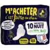 Image de RAMDAM Serviettes Hygiéniques de Nuit Avec Ailettes Flux Abondant Coton 100 % Biologique - 10 Unités