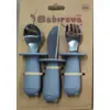 Image de Set de 3 couverts inox avec colerette de protection Gris
