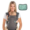 Image de Infantino Porte-Bébé Flip 4-en-1 Ergonomique avec Bavoir, 4 Façons de Porter Convertible, Confortable, Lanières Rembourrées, Ajustable, Support de Tête Pour Bébés de 3,6 à 14,5 kg, Gris