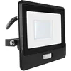 Image de V-TAC Projecteur LED d'extérieur avec puce Samsung 30 W avec capteur PIR de couleur noire, étanche avec câble de 1 mètre, lumière blanche froide