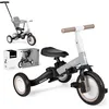 Image de KikkaBoo Tricycle Bébé Évolutif 5 en 1 Flip, Vélo Enfant 1 à 5 Ans Convertible en Draisienne avec Siège et Guidon Réglables, Gris