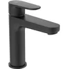 Image de Ideal Standard Cerafine O Robinet de lavabo, hauteur du bec 122 mm, robinet de salle de bain à économie d'eau, avec bonde, installation rapide   Noir Mat (50 x 166 x 176 mm)