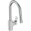 Image de Ideal Standard Ceraplan Robinet Cuisine Mitigeur Col de Cygne Avec Douchette Extractible 2 Jets Mousseur Aérateur intégré pour Economie d'Eau Idéal Evier Cuisine Finition Chrome BD338AA