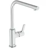 Image de Ideal Standard   Gusto Mitigeur de cuisine, Bec rond en L, avec la cartouche FirmaFlow, bec pivotant à 360°, facile à installer avec la fixation EasyFix+, Chrome
