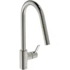 Image de Ideal Standard   Gusto Mitigeur de cuisine, Bec rond en C, avec vaporisateur extractible, bec pivotant à 360°, facile à installer avec la fixation EasyFix+, Silver Storm