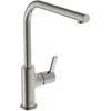 Image de Ideal Standard   Gusto Mitigeur de cuisine, Bec rond en L, avec la cartouche FirmaFlow, bec pivotant à 360°, facile à installer avec la fixation EasyFix+, Silver Storm