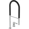 Image de Ideal Standard   Gusto Mitigeur de cuisine à deux trous, Semi Pro, avec vaporisateur extractible et d'un double spray, bec pivotant à 360°, 6,7 l/min, Raccord vissé par le bas, Chrome