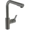 Image de Ideal Standard   Gusto Mitigeur de cuisine, Bec rond en L, avec vaporisateur extractible et d'un double spray, bec pivotant à 360°, facile à installer avec la fixation EasyFix+, Magnetic Grey