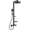 Image de Ideal Standard Ceraflow Alu+ Colonne de douche, Fabriqué à partir de 100% d'aluminium recyclé, douchette à économie d'eau avec différents types de jets   Noir Mat (356x501x1113 mm)