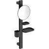 Image de Ideal Standard Alu+ Miroir de courtoisie, Combinaison d'accessoires S, avec Miroir cosmétique Ø 205 mm (grossissement 3 Fois), en Aluminium recyclé à 100%   Noir Mat (310.5x160x717 mm)