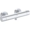 Image de Ideal Standard Ceratherm Alu+ Mitigeur douche apparent, Fabriqué à partir de 100% d'aluminium recyclé, économise l'eau et l'énergie, fonction thermostatique   Argent (292x105x72 mm)