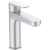 Image de Mitigeur lavabo Ideal Standard BD131SI Cerafine O H120 avec vanne à ouverture par pression, robinet de salle de bain avec bec, mitigeur pour lavabos, argent