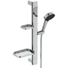 Image de Ideal Standard Idealrain Alu+ Ensemble de douche, Pomme de douche économique avec deux types de jets (SilkRain et Rain) et supports réglables   Chrome (349x157x600 mm)