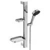 Image de Ideal Standard Alu+ Set de douche avec barre et tablette, 2 jets, BD586AA,