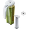 Image de PIKA - Kit de conservation sous vide pour jus de fruits et légumes : Carafe sous vide 1L + pompe + couvercle universel taille S, Blanc/Transparent