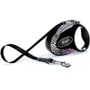 Image de flexi Glam Composition Laisse rétractable avec Cristaux Swarovski Noir Taille S 12 kg/3 m