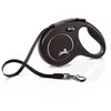 Image de flexi® Classic M | Laisse rétractable à sangle de 5 m pour chiens jusqu'à 25 kg | Noir | laisse à enrouleur pour chien | Poids : 280 g | Dimensions : 11,6 x 18,8 cm