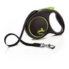 Image de Flexi® Black Design M | Laisse rétractable à Sangle de 5 m pour Chiens jusqu'à 25 kg | Noir/Vert | Laisse à Enrouleur pour Chien | Poids : 240 g | Dimensions : 11,2 x 16,1 cm