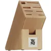 Image de Bloc à couteaux WMF sans couteaux, non équipé, bois, bois de hêtre, vide, pour 6 couteaux, 1 fourchette à viande, 1 fusil à aiguiser, 1 ciseaux