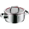 Image de WMF Function 4 marmite petite 20 cm, couvercle en verre, rôtissoire induction 2,5 l, acier inoxydable poli Cromargan, 4 fonctions de versement, graduation interne, rouge