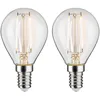 Image de Paulmann 28857 Lampe LED sphérique Filament E14 230V 2x250lm 2x2,7W 2700 K Clair Lampes ampoule