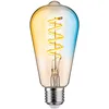 Image de Paulmann 29157 Filament 230V Smart Home Zigbee LED cylindrique ST64 E27 600lm 7,5W Tunable White gradable Doré ampoule