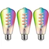 Image de Paulmann 29164 Filament 230V Smart Home Zigbee LED cylindrique ST64 E27 3x470lm 3x6,3W RGBW+ gradable Doré ampoule