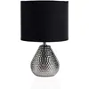Image de Pauleen 48018 Sip of silver lampe à poser max. 20W luminaire à poser E14 lampe de chevet Argent Noir 230V céramique/tissu sans ampoule