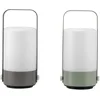 Image de Pauleen 48256 Mobile Charm Lot de 2 lanternes LED IP44 avec minuteur et 1 pile 0,4 W pour l'extérieur, gris clair, vert clair, plastique 3000 K