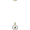 Image de Paulmann 79725 Neordic Esben Luminaire suspendu, max. 1x20W, E27, Clair/laiton brossé, 230V, Verre/Métal