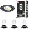 Image de Paulmann 92468 Spot encastré LED Base Smart Home Zigbee kit de base orientable rond 230V 3x4,9W 3x420lm gradable 90 mm Noir mat Métal RGBW+