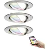 Image de Paulmann 92965 Luminaire à LED encastrable jeu de 3 LED 15.6 W fer (brossé)