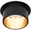 Image de Paulmann 93378 Gil Spot LED encastrable à 3 niveaux de intensité rond avec 1 x 6 W à intensité variable Noir mat doré 2700 K Coin