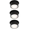 Image de Paulmann 93383 Gil Spot LED encastrable à 3 niveaux de intensité rond avec 3 x 6 W à intensité variable Noir mat Fer brossé 2700 K Coin