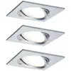 Image de Paulmann 93680 Spot encastré LED Nova Plus carré orientable incl. 3x6,8 watts gradable projecteurs encastrés alu spot alu lampe encastrée 2700 K