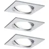 Image de Paulmann 93680 Luminaire à LED encastrable jeu de 3 18 W Aluminium (tourné)