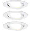 Image de Luminaire à LED encastrable LED intégrée Paulmann Coin Slim 93875 N/A 18 W blanc mat jeu de 3