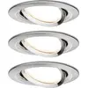 Image de Luminaire à LED encastrable LED intégrée Paulmann Coin Slim 93878 N/A 18 W fer (brossé) jeu de 3